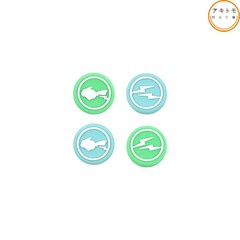 닌텐도 스위치 조이콘 스틱커버 키 캡 아키토모 피카츄, 피카츄 세트(그린&블루), 1개