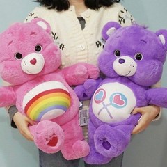 [갓샵]케어베어 인형 대형 정품45cm [안고자는 곰돌이 곰 캐릭터 애착 봉제 carebears인형 선물], 퍼플, 퍼플