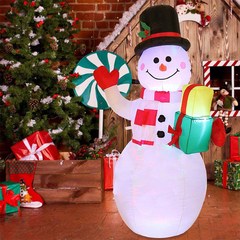 shangren 대형 에어 풍선 산타 풍선 크리스마스 실외 장식, 눈사람150cm