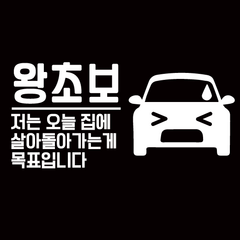 서울3000 초보운전 스티커 왕초보, A. 살아돌아, 일반흰색, 1개