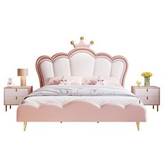 공주침대 키즈 어린이 침대 프레임 왕관 크라운 핑크, 1200mm x 2000mm