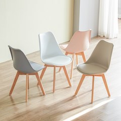 폴인퍼니 식탁의자 에펠 체어 원목 플라스틱 카페 디자인 의자, 베이지, 1개