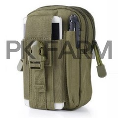 PKFARM 방수 등산 파우치 3종 색상 허리 벨트 가방 다용도 수납 미니가방 전술 서바이벌 포켓, *카키
