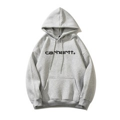 Rick셀러 Carhartt Carhartt 레터 자수 후드티(남성 및 여성용) 캐주얼 루즈 벨벳 스웨트셔츠 남성용 및 여성용 아메리칸 재킷