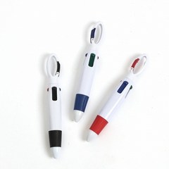 고리형 4색 볼펜 10P세트 휴대용펜 펜세트