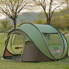 원터치쉘터 그늘막 라온팝 돔 대형 쉘터 idoogen fast camp caming tent pop up mega family tent 4-5 명, 초록