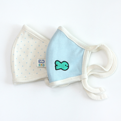 리얼에코오가닉 새부리 초소형 아기 유아 면마스크 방한대 2p세트