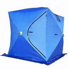 낚시텐트 아이스 낚시 큐브 텐트 앞 유리 야외 얼음 겨울 두꺼운 추위와 따뜻한 3 쉘터, 2 4×2 4×2 5미터위장 바닥 있음