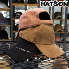 [햇츠온]J5HT307 HATSON 브랜드 남자 여자 무지 심플 레터링 스웨이드 스트럭쳐 하드 볼캡 야구 모자 AD
