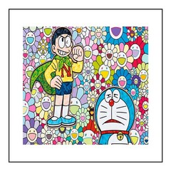 무라카미다카시 도라에몽 그림 거실 장식 프레임, 70x70cm, 25mm, Q