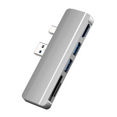 마이크로소프트 서피스 프로6 프로5 프로4 Dock 허브 5in1 USB 도킹 스테이션 HDMI 호환 2포트 USB 3.0, 실버, 1개
