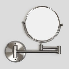 에브리윅 부착식 면도 거울 접이식 거울 무타공 면도경, 무광 구리+스텐