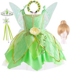 어린이 할로윈 공연 꽃의 요정 팅커벨 공주 드레스 녹색 숲 엘프 공연 의상