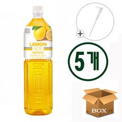 대상 레몬 에이드 시럽 1.5L 5개 + 펌프 1개, 1.47L