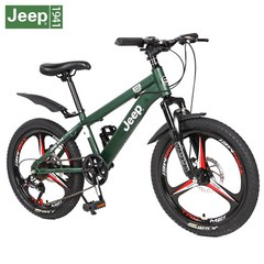 [포레버] 해왜구매대행 지프어린이 자전거 7단변속 20인치 22인치 일체형휠 주니어자전거 [국내배송 착불], 3사슬휠7단변속, B그린