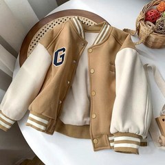 BOON 아동 재킷 야구복 도톰한 기모 재킷 가을 겨울 서양풍 베이비 가을 멋남아 점퍼 BN091923