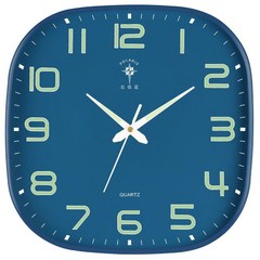 LEY 야광 사각 시계 벽시계 거실, 푸른 색, 12인치 30.3cm