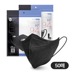 에이트슈가 국내산 KF94 대형 숨편한 새부리형 마스크, 25개입, 2개, 블랙