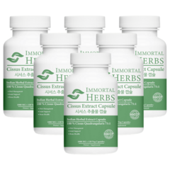 Immortal Herbs 시서스 캡슐 75배 고농축 2000mg X 120캡슐 씨서스 가루 알약 분말, 6병, 240g