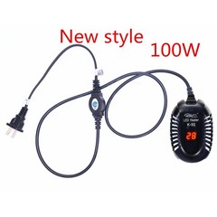 작은 물고기 탱크 미니 히터 저수위 거북이 탱크 LED 디지털 디스플레이 히터 자동 온도 방폭 난방, [04] K-50 100W, [01] EU adapter plug