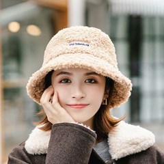 예쁜창고[배송무료] 램스울 벙거지모자 뽀글이 겨울 여성털모자