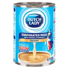 네덜란드산 우유를 농축한 연유 더치레이디 무가당(Evaporated Milk) 410g 1캔 빙수재료 라떼 커피 밀크티