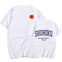 슬램덩크 쇼호쿠 바스켓 볼 팀 티셔츠 사쿠라기 하나미치 프린트 셔츠 애니메이션 남여공용 코스프레