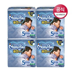 마미포코 꿀잠 팬티 기저귀 남녀공용 특대형 5단계(13~18kg), 5단계, 72매