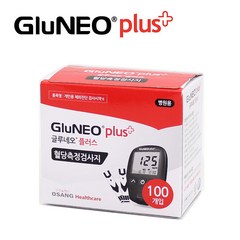 글루네오 플러스 시험지 100매 혈당 검사지 측정지 체크지 GluNeo plus 오상헬스케어, 1개, 100개