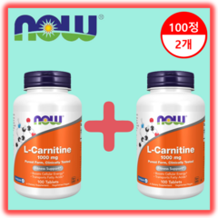 나우푸드 엘 카르니틴 L-Carnitine 1000mg 100정, 엘 카르니틴 1000mg 100정 2통, 2개