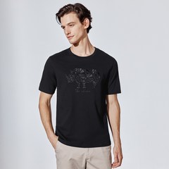 자수반팔티셔츠 쿨한 옷 구매함 여름 코뿔소 패턴 t셔츠 남성 개성 스타일리쉬 트렌드 55017 4886122532