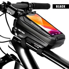 자전거 가방 EVA 하드 쉘 방수 터치 스크린 고용량 도로 자전거 MTB용, 검은색, 1개