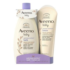 Aveeno 아비노 베이비 카밍 컴포트 바스 & 로션 2종 세트 Baby Calming Comfort Bath Lotion Set, 1개