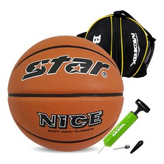 스타 농구공 NEW 나이스+B&P 농구공가방+단방향 볼펌프