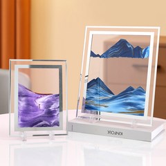 우먼 원형유사화 3d 입체동적 모래시계 홈디테일 선물 거실 테이블웨어, 옐로우 -10인치