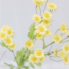 실크플라워 마트리카리아 꽃 가지 54cm 카모마일 인테리어조화, 옐로우