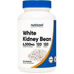 [당일출고] 뉴트리코스트 흰강낭콩 캡슐 650mg 120캡슐 / Nutricost White Kidney Bean Extract Capsules 650mg 120 Capsules, 1개