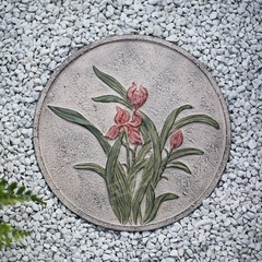 육각 디딤돌 판석 디딤석 30cm 35cm 정원 발코니 조경석 마당 타일, 둥근 디딤돌 - 난초 35cm