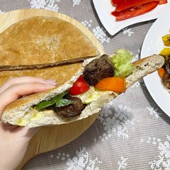 [당일 구운 신선한 빵을 오후에 발송합니다!] 새싹발아 통밀빵 통밀세상 핫도그빵 피타브레드 주머니 포켓빵, 430g, 1개