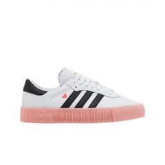 여성용 아디다스 정품 삼바로즈 화이트 핑크 여성용 Adidas Sambarose White Pink