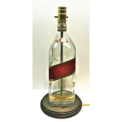 조니 워커 Red 라벨 Large 1.75L Liquor 보틀 TABLE 램프 라이트 우드 베이스