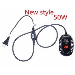 작은 물고기 탱크 미니 히터 저수위 거북이 탱크 LED 디지털 디스플레이 히터 자동 온도 방폭 난방, [03] UK adapter plug, [02] K-50 50W