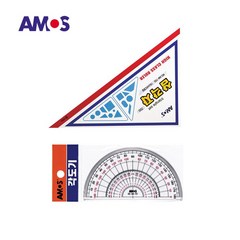 AMOS 각도기+삼각자 세트, 10세트