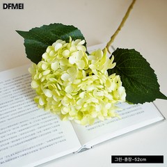 DFMEI 모조 수국 유럽식 모조 꽃 11포크 플라워 수국 결혼식 장식 조화, 녹색