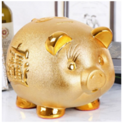 럭키 행운 황금 돼지 저금통 대형 특대형, 11호(26 x 21 x 19.5 cm), 1개