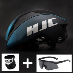 HJC 아이벡스 초경량 항공 사이클링 헬멧 야외 산악 도로 자전거 안전모 남녀공용, [01] M 52-58cm, 02 black blue_01 M 52-58cm
