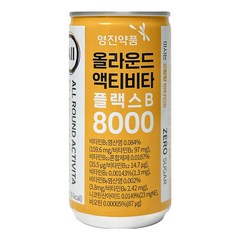 영진약품 올라운드 액티비타 플랙스B 8000 30캔-에너지음료 제로음료 고함량 비타민음료, 30개, 190ml, 200g