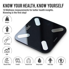 YUNMAI 무게 및 체지방을 위한 X (컴팩트) 블루투스 스케일 - 충전식 배터리가 있는 유리 정확한 체중계 최적의 건강을 10가지 체구성 요소 측정 추적 BMI
