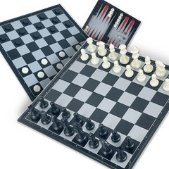 3IN1 체스 체커 자석 체스판 32cm 중형 휴대용 캠핑 여행용 보드게임 MDK