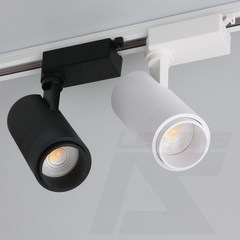LED 원통 스포트 20W 레일조명 디밍 조광형 스팟조명 밝기조절 플리커프리, 블랙, 전구색 3000K(노란빛)